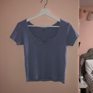 Blue Front Notch Tee
